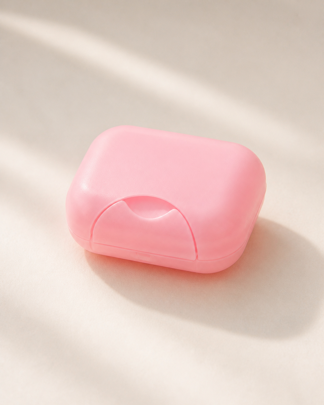 Boîte à savon de voyage petite taille rose pâle