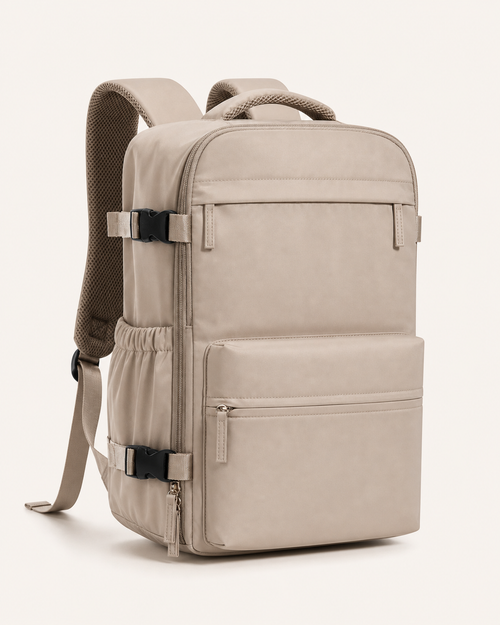 Sac à dos cabine ultra léger beige à compression sous vide